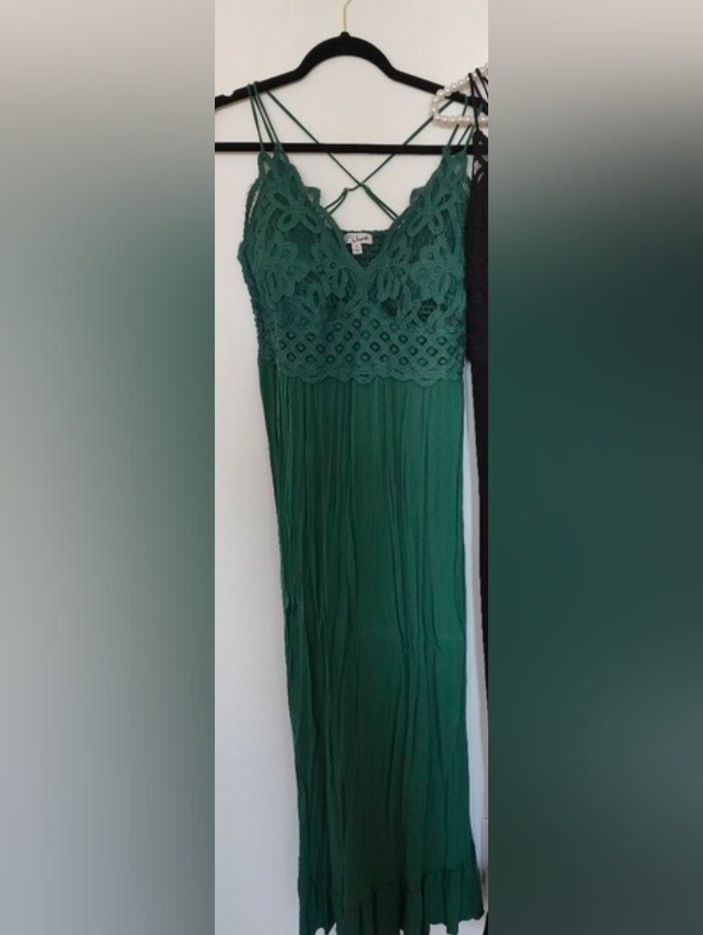 J 4 Justify Green Lace Halter Maxi Dress Swim Cover 1x FP One Adella